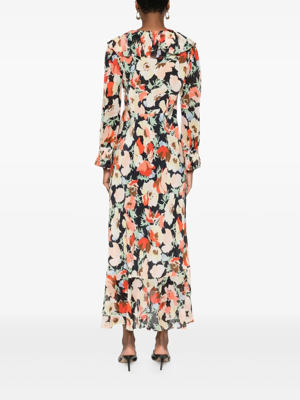 Rixo London Gracye Midikleid Mit Blumendetail In Multi