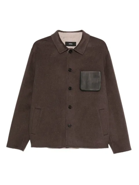 Arma leather-pocket button-fastening shirt jacket