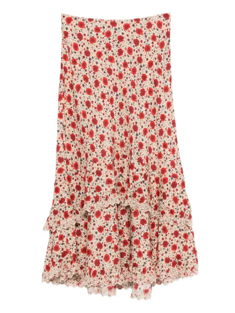 Rixo floral ruffled skirt