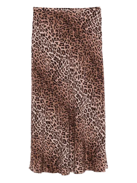 Rixo Kelly leopard-print midi skirt