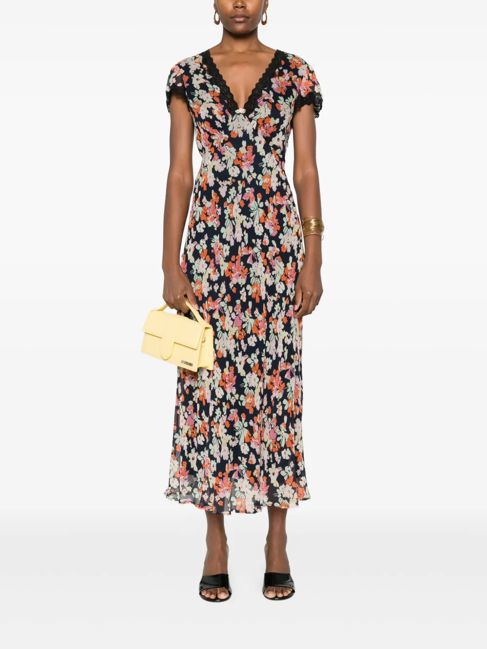 Rixo Clarice Georgette lace-trimmed midi dress | Day Dresses | Image 2