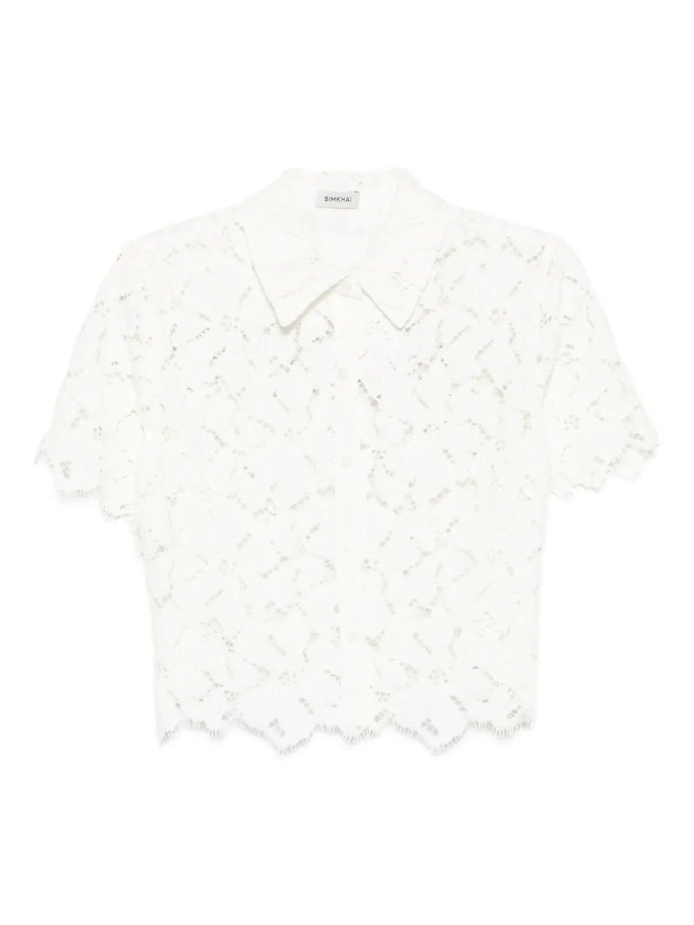 Simkhai Spitzen-hemd Mit Wellensaum In White
