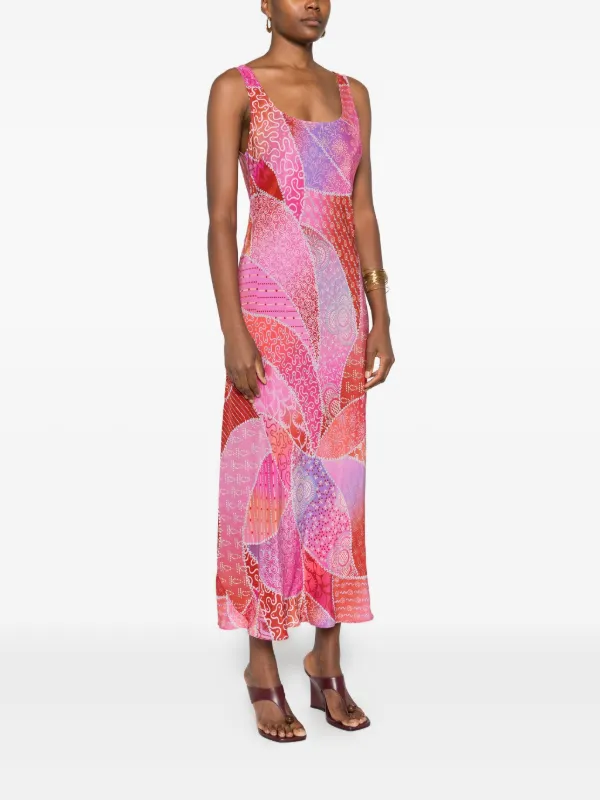 patchwork halter dress Patchwork Halter Maxi Dress