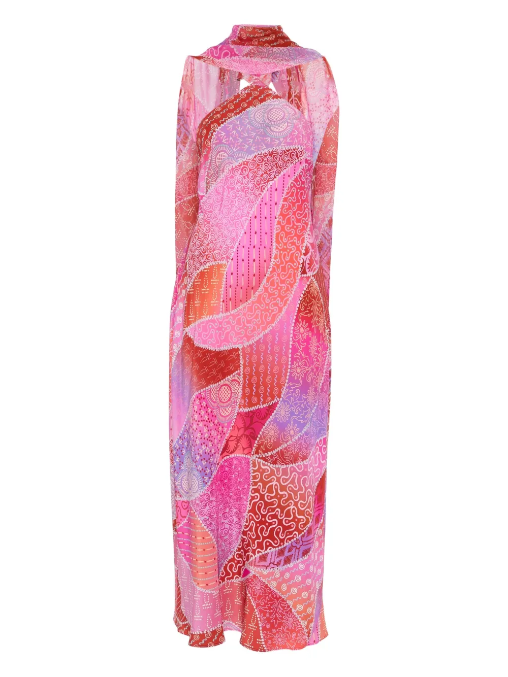 Rixo patchwork sleeveless midi dress | Pink | Image 1