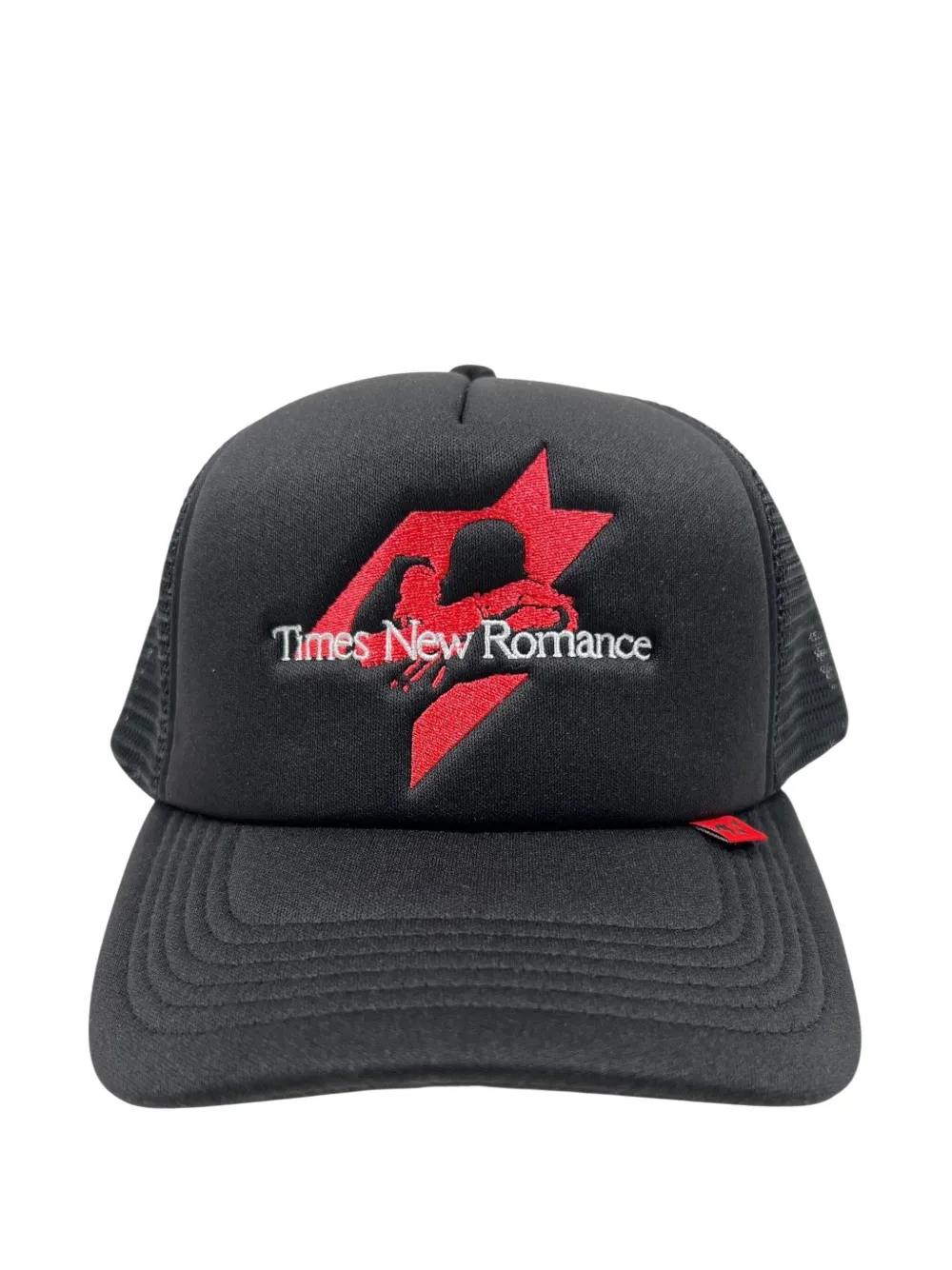 Free Refills Romance Unconstructed Logo-embroidered Mesh-back Trucker Hat In Black