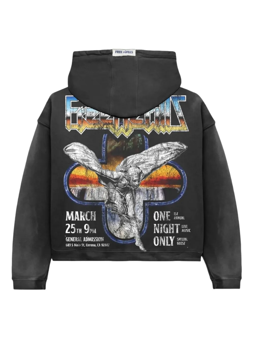 Free Refills Showcase Graphic-print Hoodie In Black