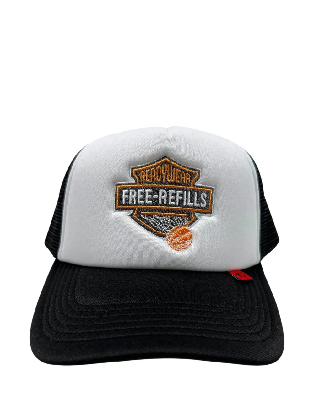Free Refills Harley Embroidered Trucker Cap In White