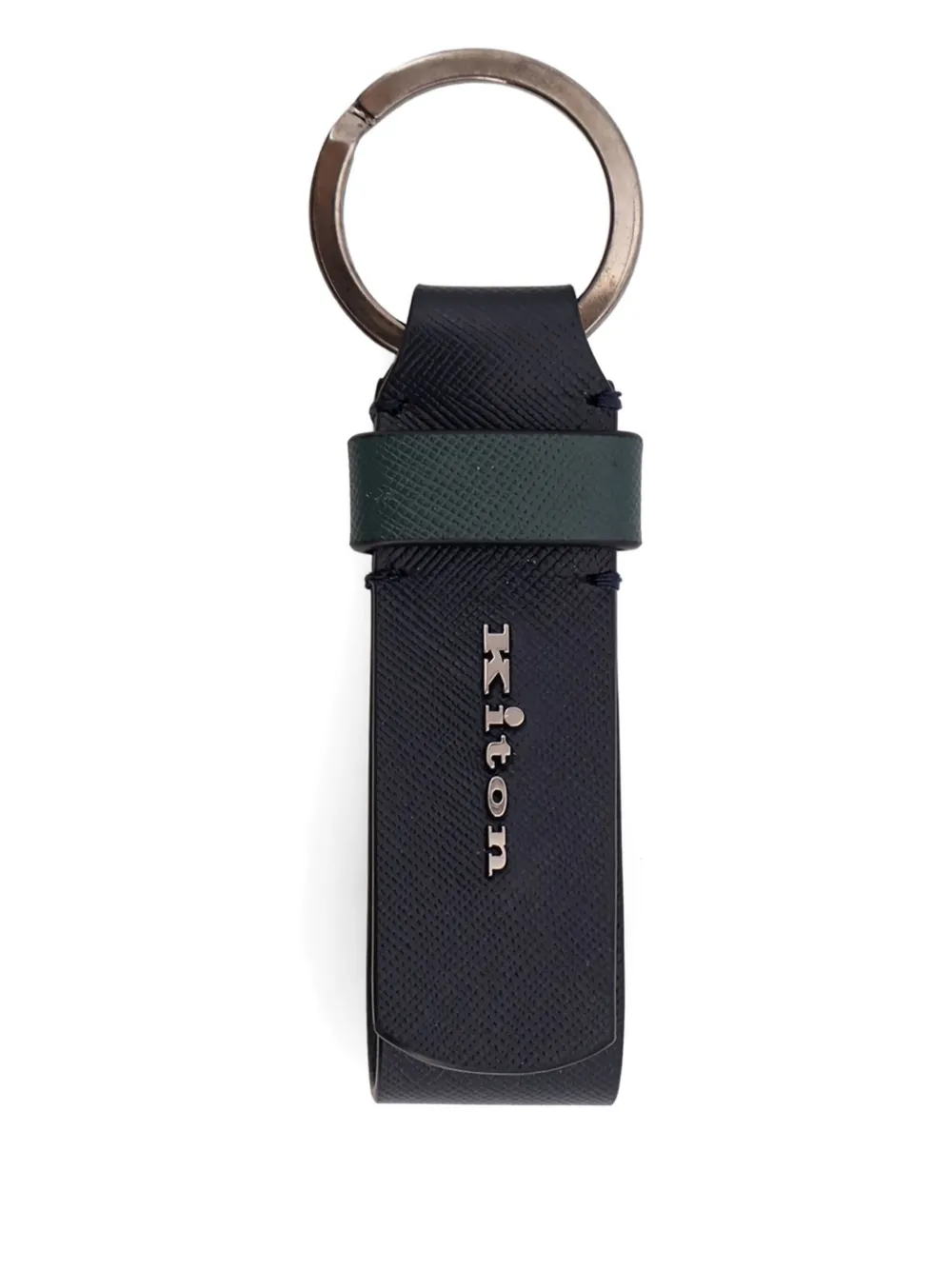 Kiton Ciro Paone leren sleutelhanger Blauw