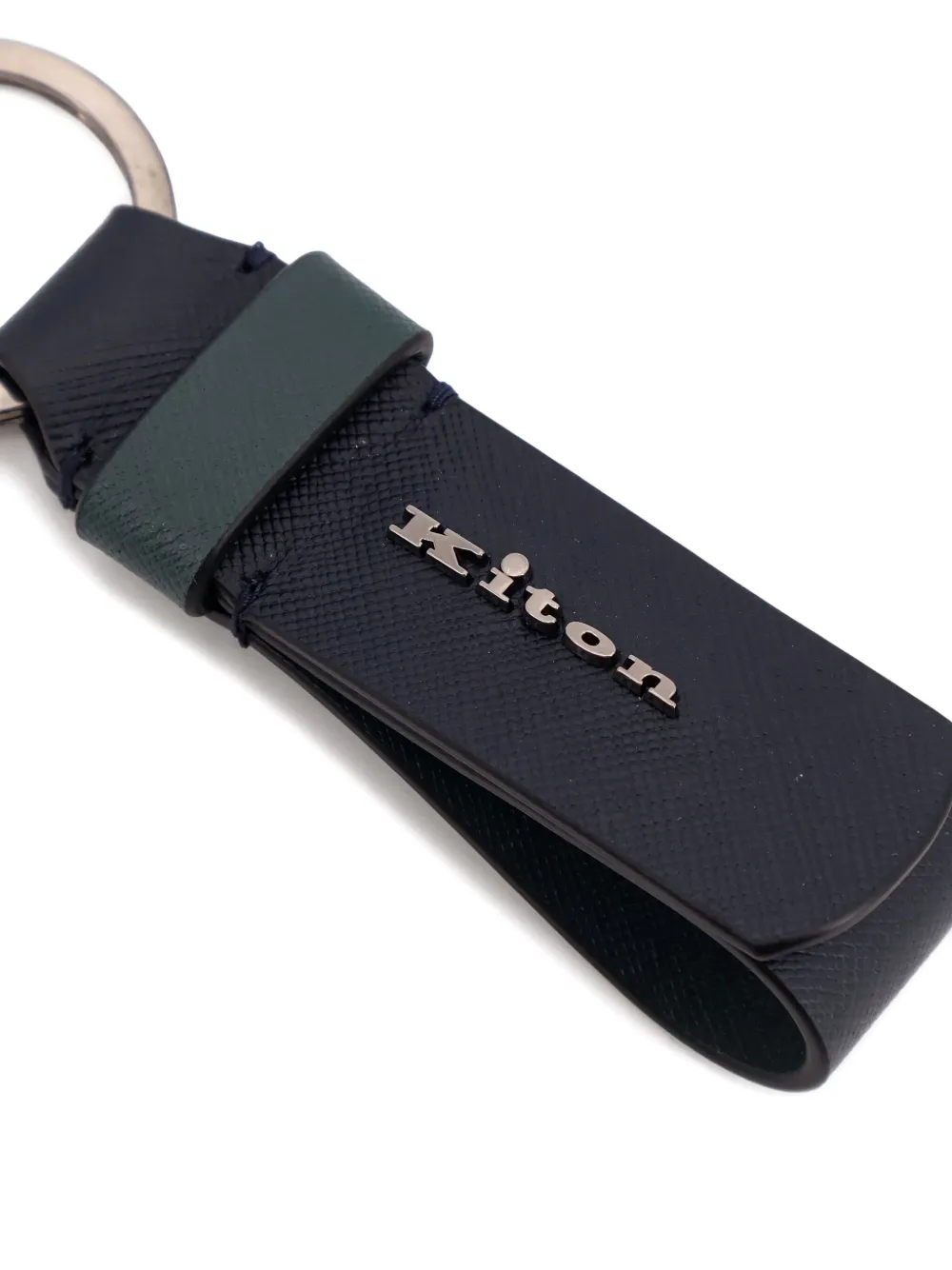 Kiton Ciro Paone leren sleutelhanger Blauw