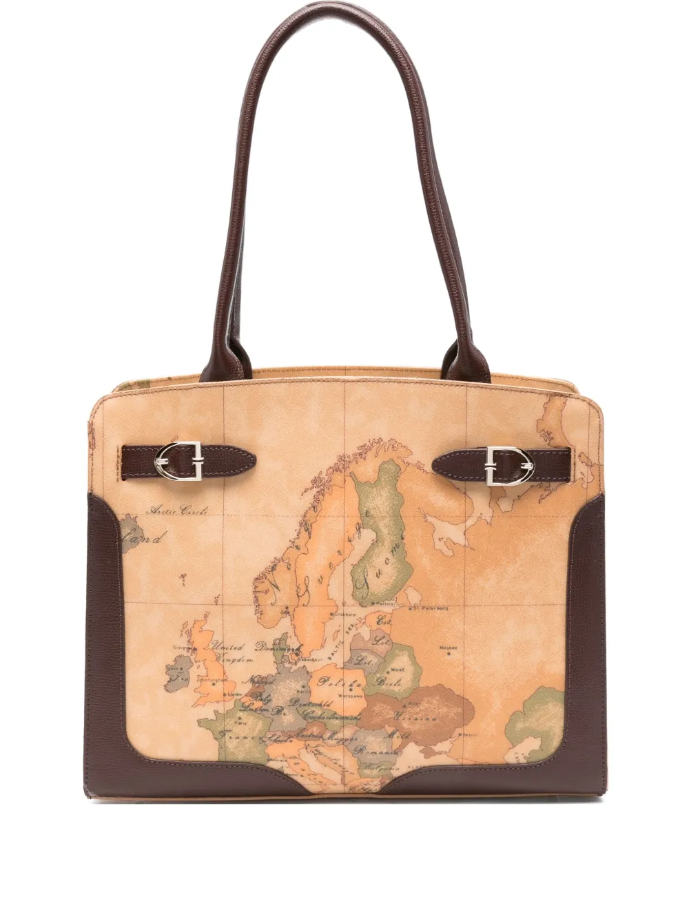 ALVIERO MARTINI 1° CLASSE sac cabas Valley Geo à imprimé carte | marron | Image 1