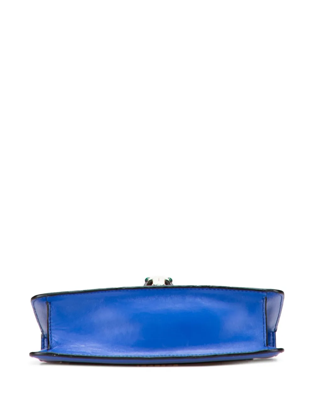 Pre-owned Bvlgari 2021-2025 Small Leather Serpenti Forever Chain Crossbody Bag In Blue