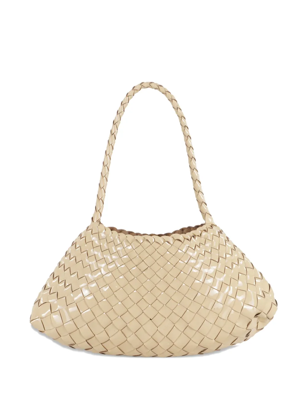 DRAGON DIFFUSION woven-leather shoulder bag Beige