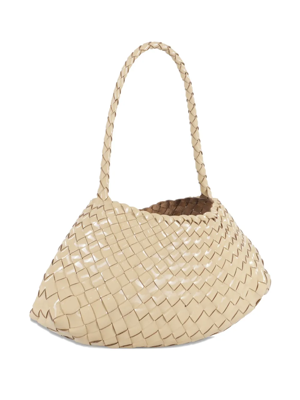 DRAGON DIFFUSION woven-leather shoulder bag Beige