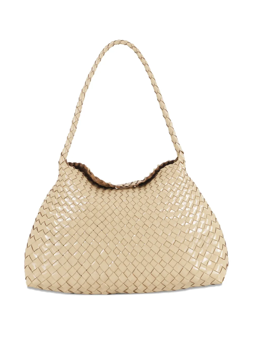 DRAGON DIFFUSION woven-leather shoulder bag Beige