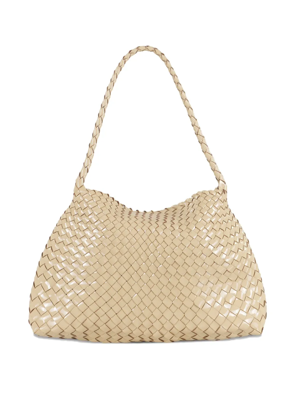DRAGON DIFFUSION woven-leather shoulder bag - Beige
