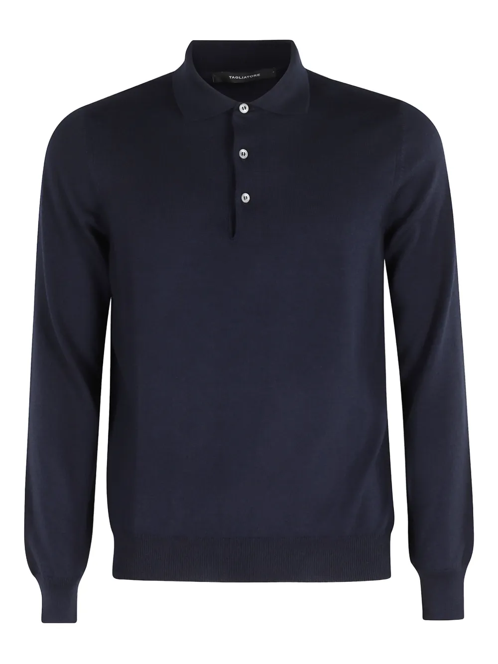 Tagliatore long-sleeve wool polo shirt Blauw