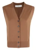 Tela button-front sleeveless cardigan - Brown