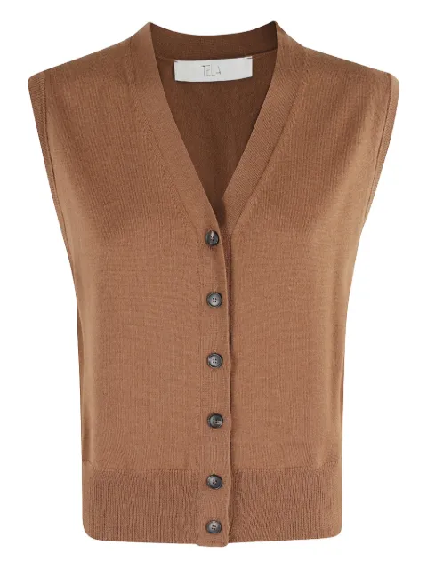 Tela button-front sleeveless cardigan
