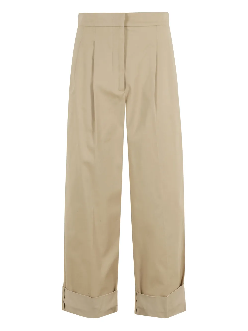 Weekend Max Mara Pleated-front Cuffed Trousers In Neutral