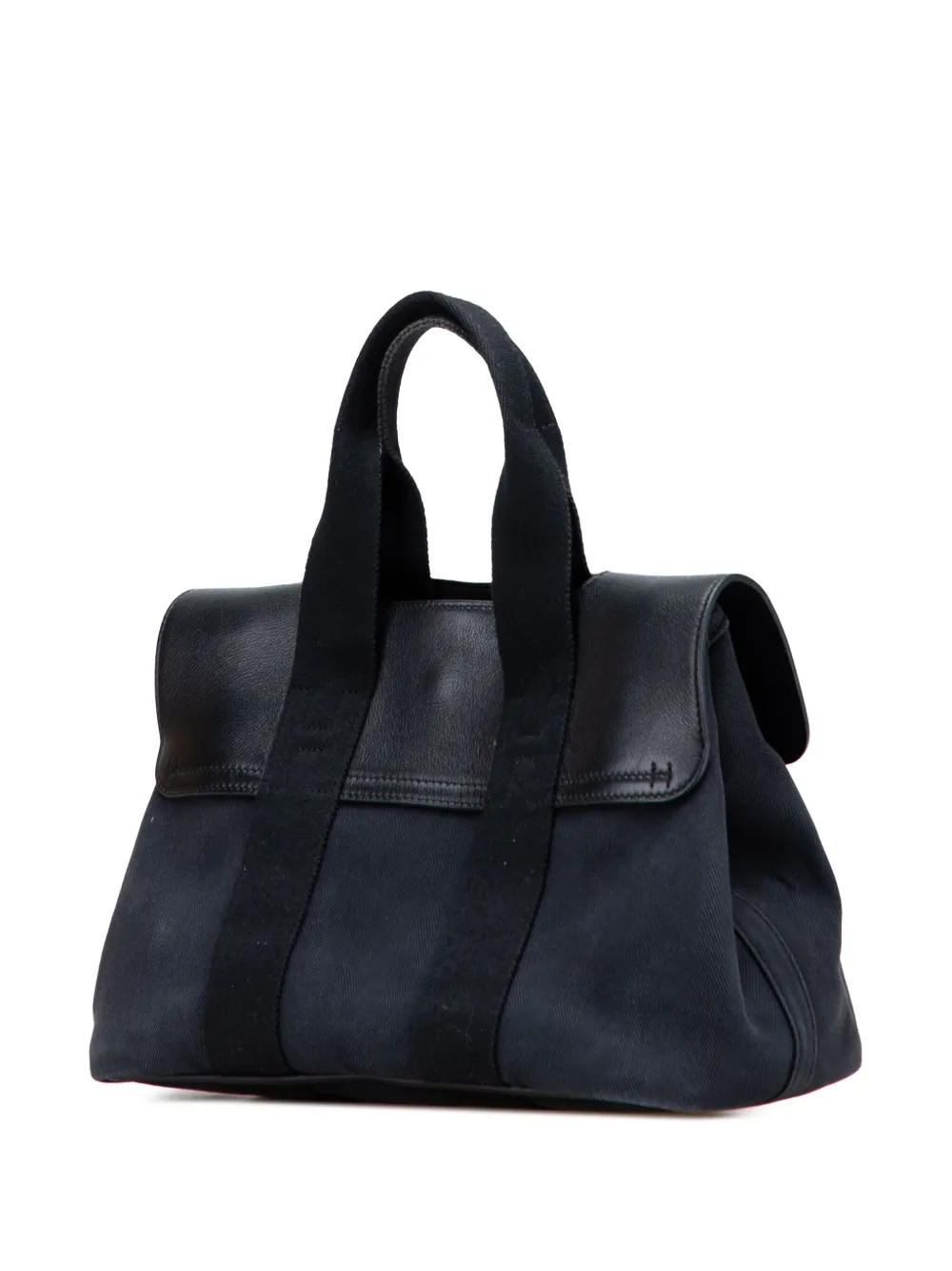 Pre-owned Hermes 2011 Toile Valparaiso Pm Handbag In Black