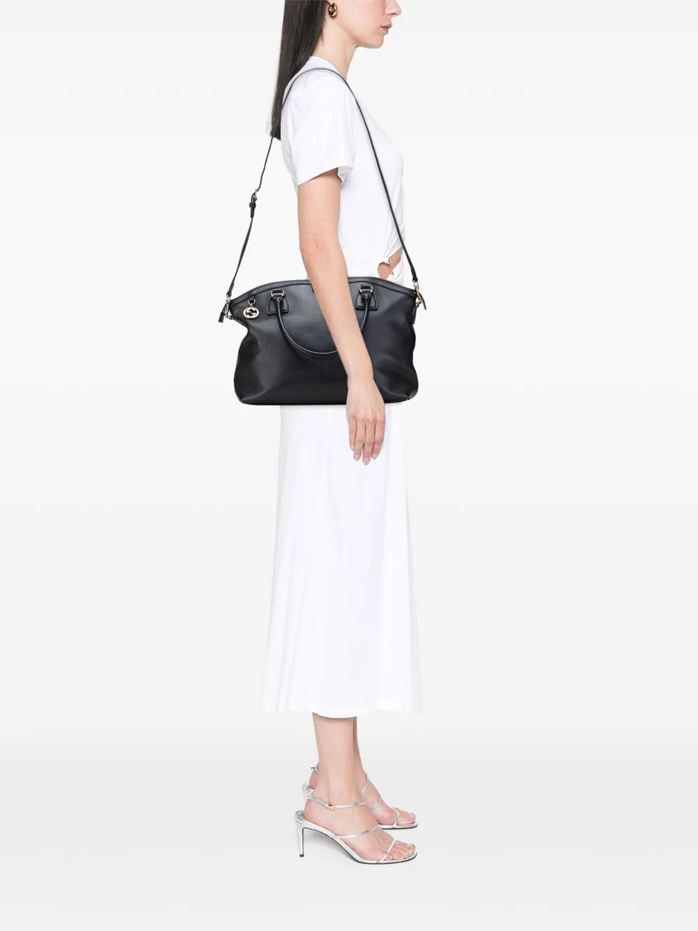 Gucci Pre-Owned 2000-2015 Large Dollar Calfskin GG Charm Dome satchel | Pre-Owned | Image 2