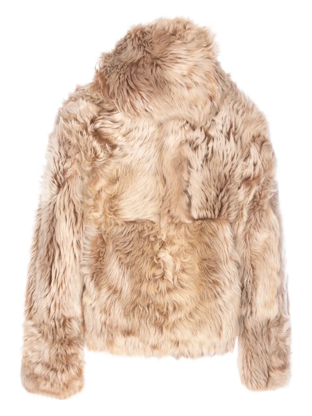 Yves Salomon hooded lamb fur jacket Beige