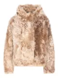 Yves Salomon hooded lamb fur jacket - Neutrals