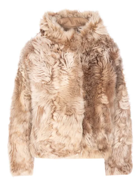 Yves Salomon hooded lamb fur jacket