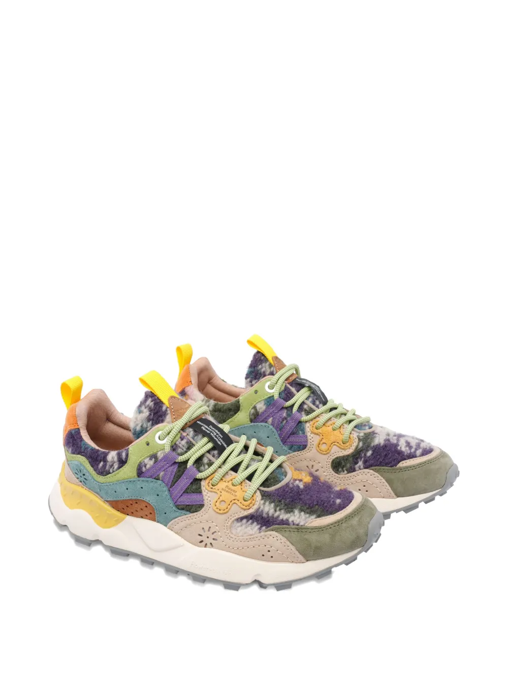FLOWER MONTAIN patterned suede sneakers - Groen