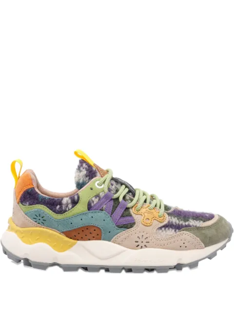 FLOWER MONTAIN patterned suede sneakers