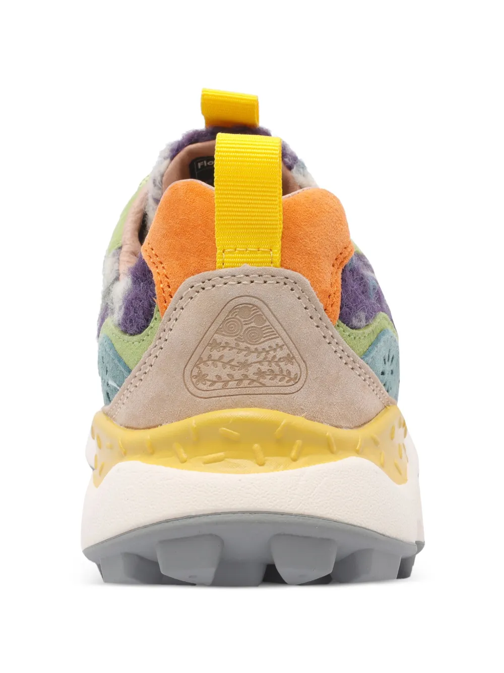 FLOWER MONTAIN patterned suede sneakers Green