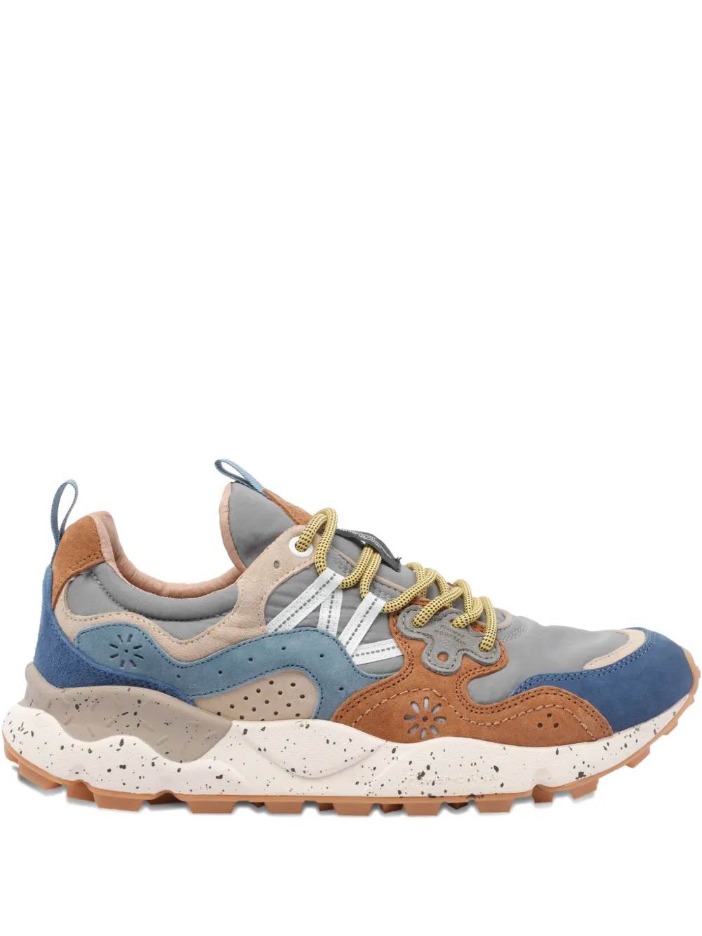 FLOWER MONTAIN Yamano 3 leather suede sneakers Blue