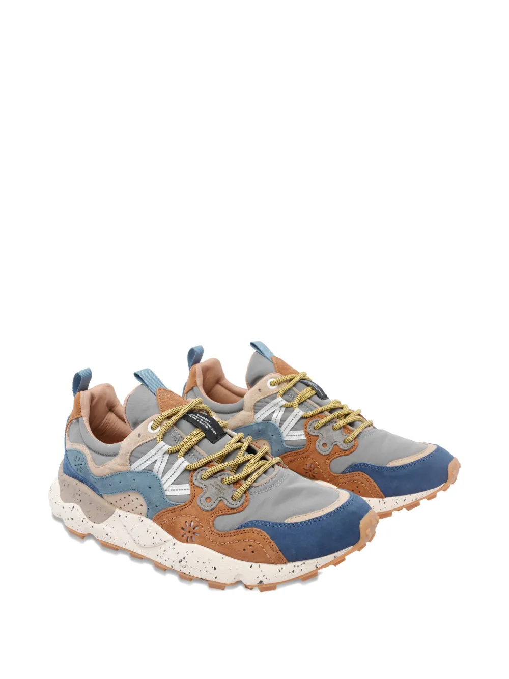 FLOWER MONTAIN Yamano 3 leather suede sneakers Blue