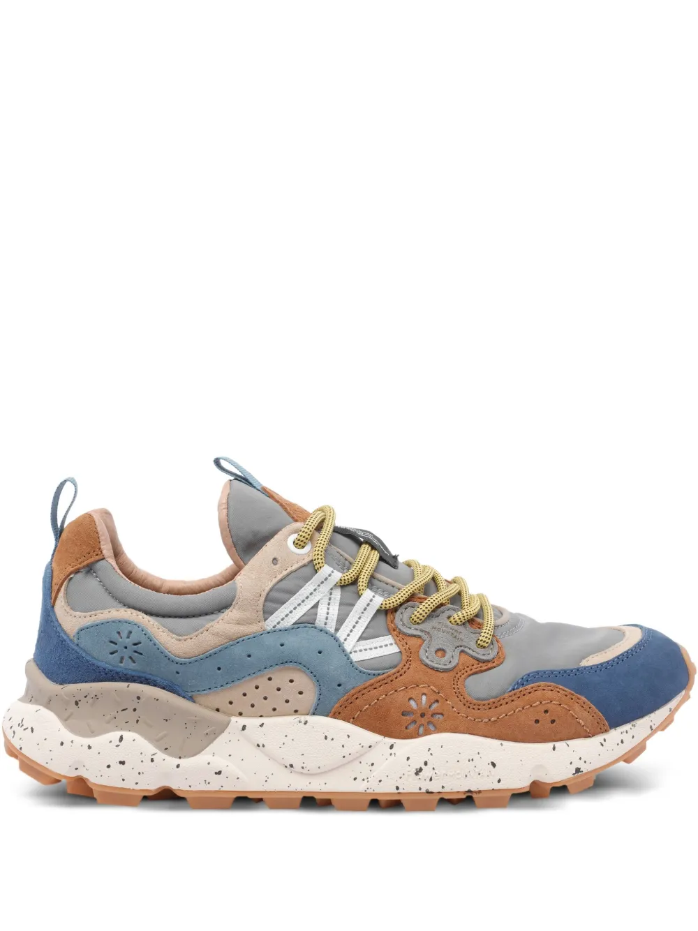 FLOWER MONTAIN Yamano 3 leather suede sneakers Blue