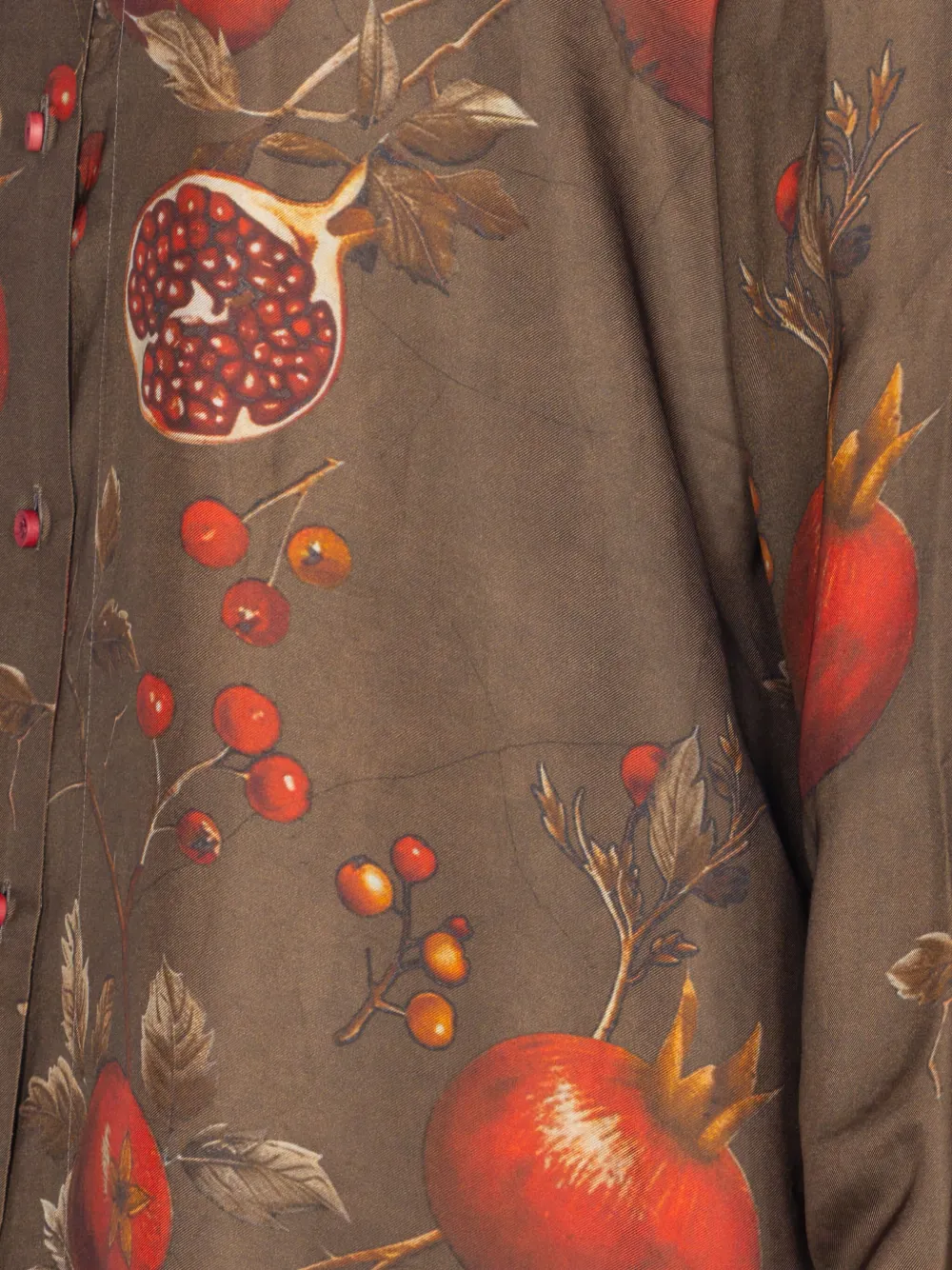 Uma Wang Asymmetrische top met print en knopen Bruin