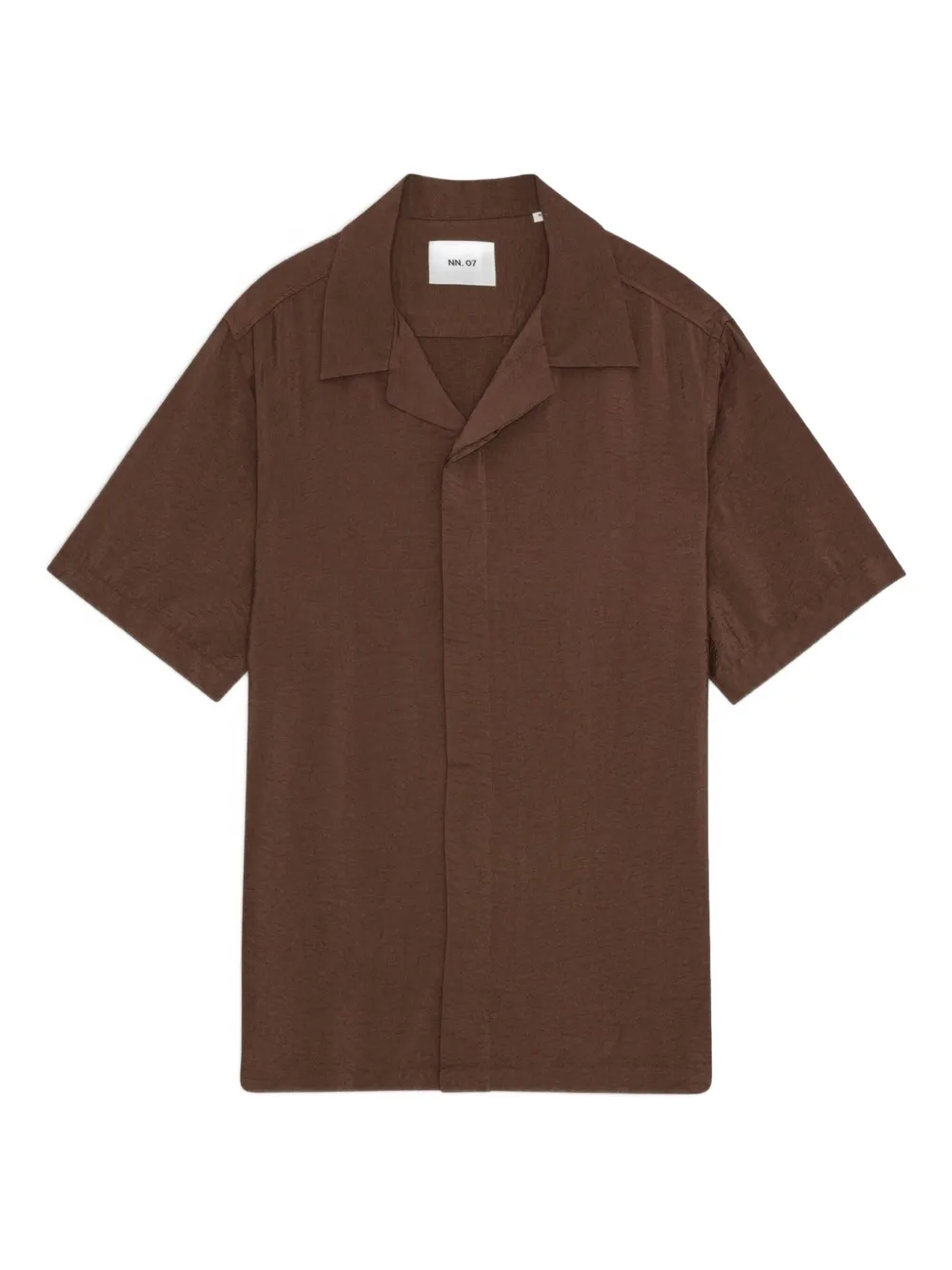 NN07 Hank revere-collar short-sleeve shirt | Brown | Image 1