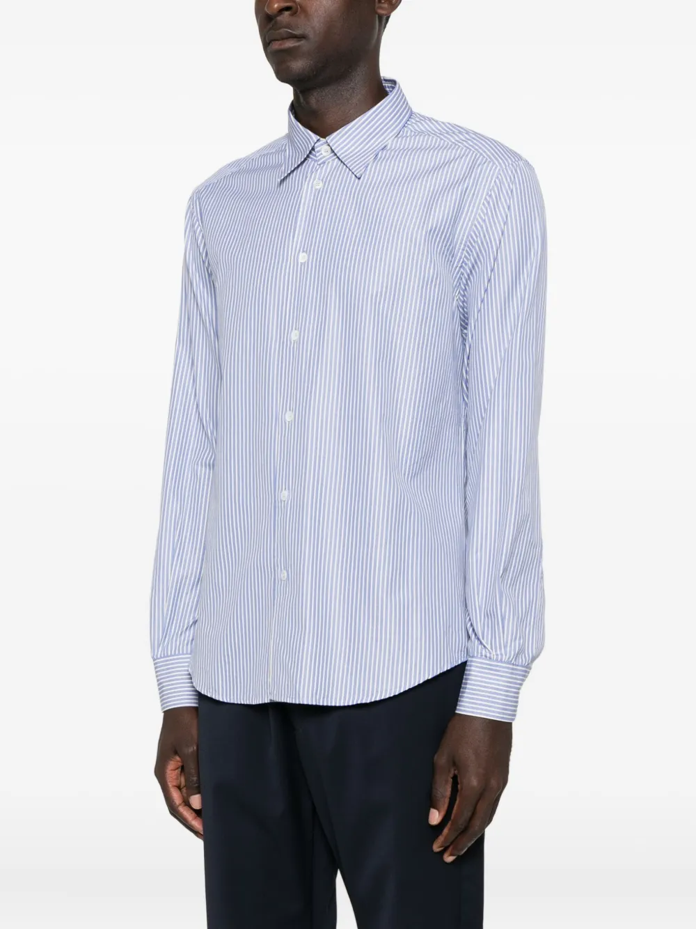 Barena Venezia Striped Long-sleeved Shirt In Blue