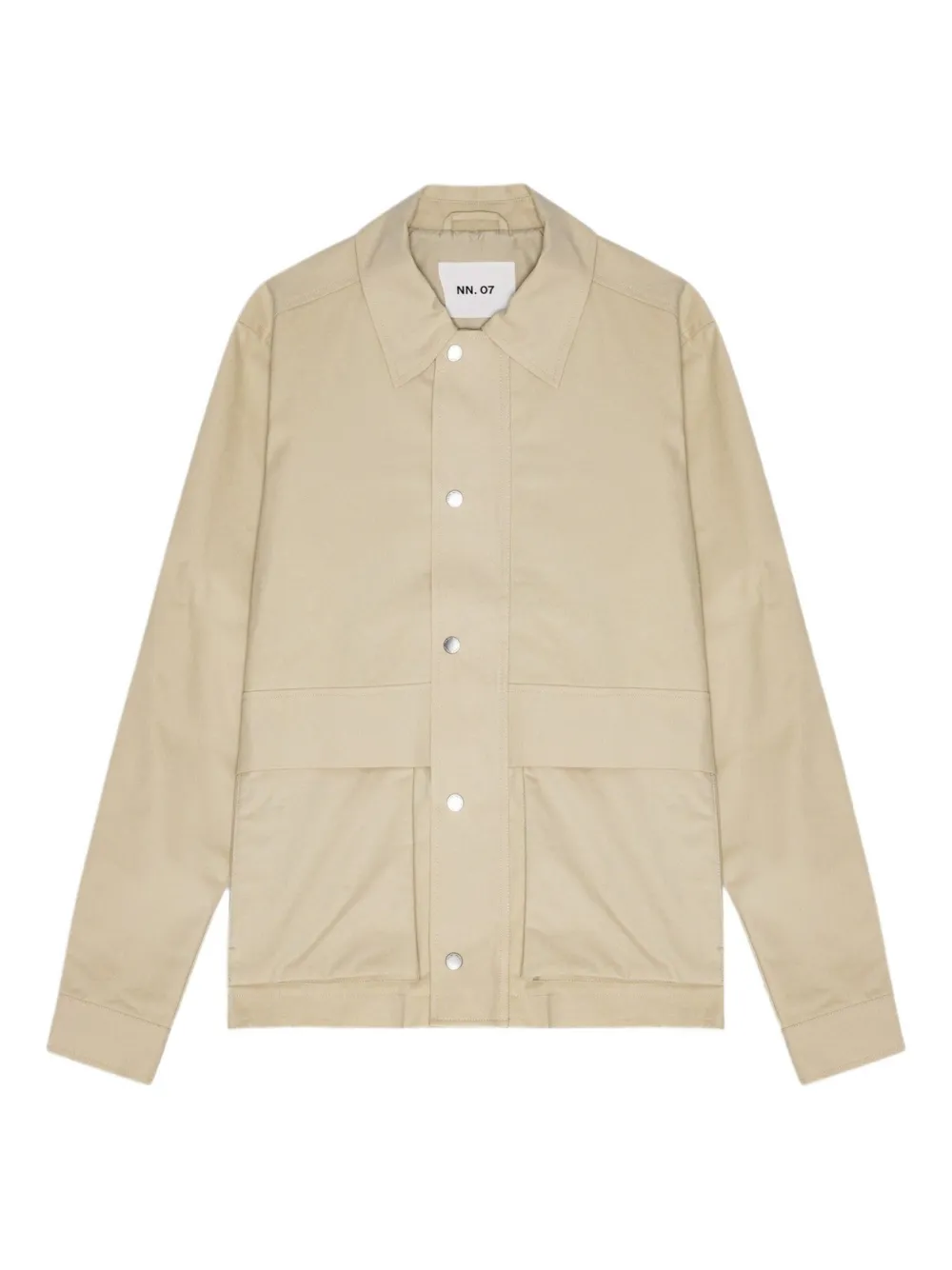 NN07 Paulo press-stud overshirt | Neutrals | Image 1