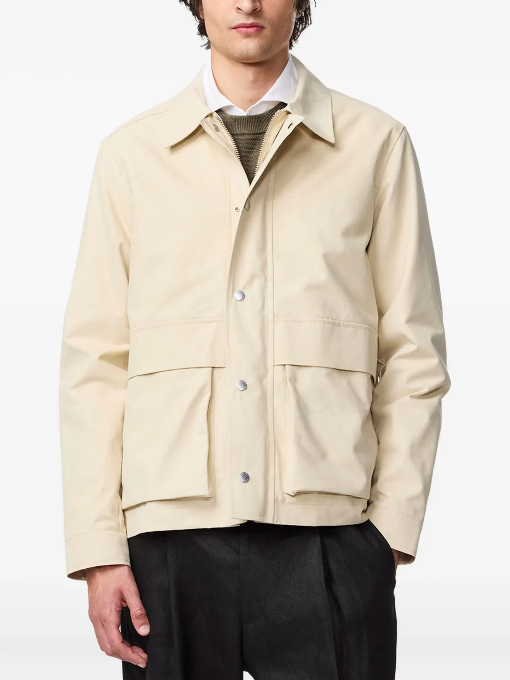 NN07 Paulo shirtjack met drukknopen Beige