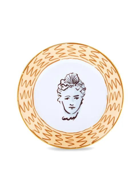 GINORI 1735 Il Viaggio Di Nettuno head-motif zigzag-pattern plate