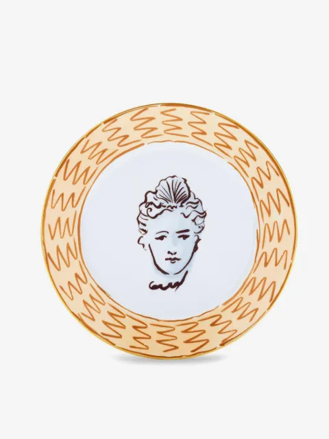 GINORI 1735 Il Viaggio Di Nettuno head-motif zigzag-pattern plate