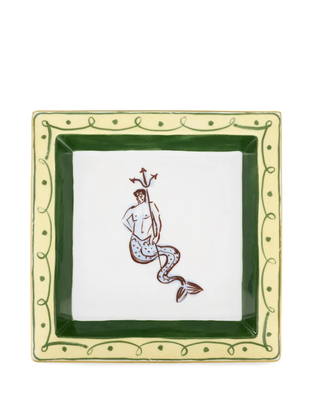 GINORI 1735 printed gold-trim tray | Yellow | Image 1