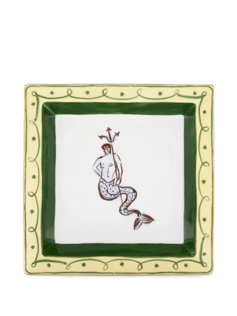 GINORI 1735 printed gold-trim tray