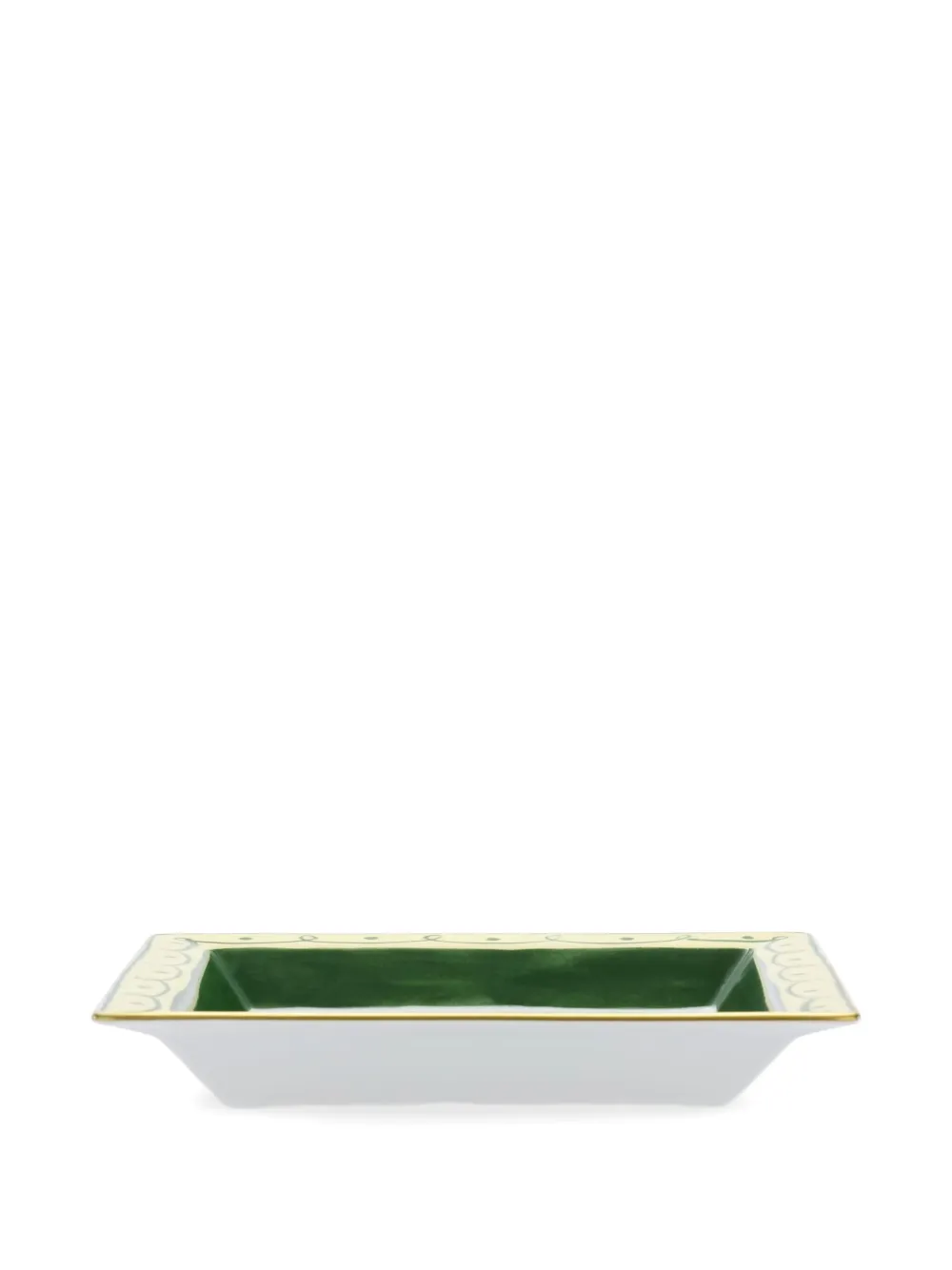  Ginori 1735 Printed Gold-trim Tray - Yellow 