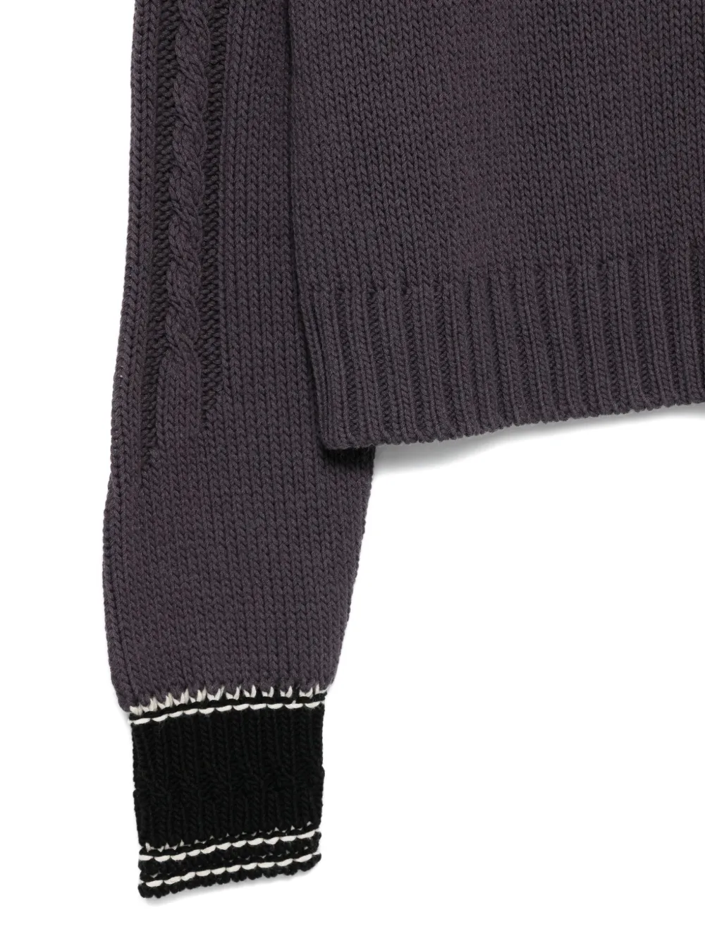 Alysi Cable-knit V-neck Sweater In Purple