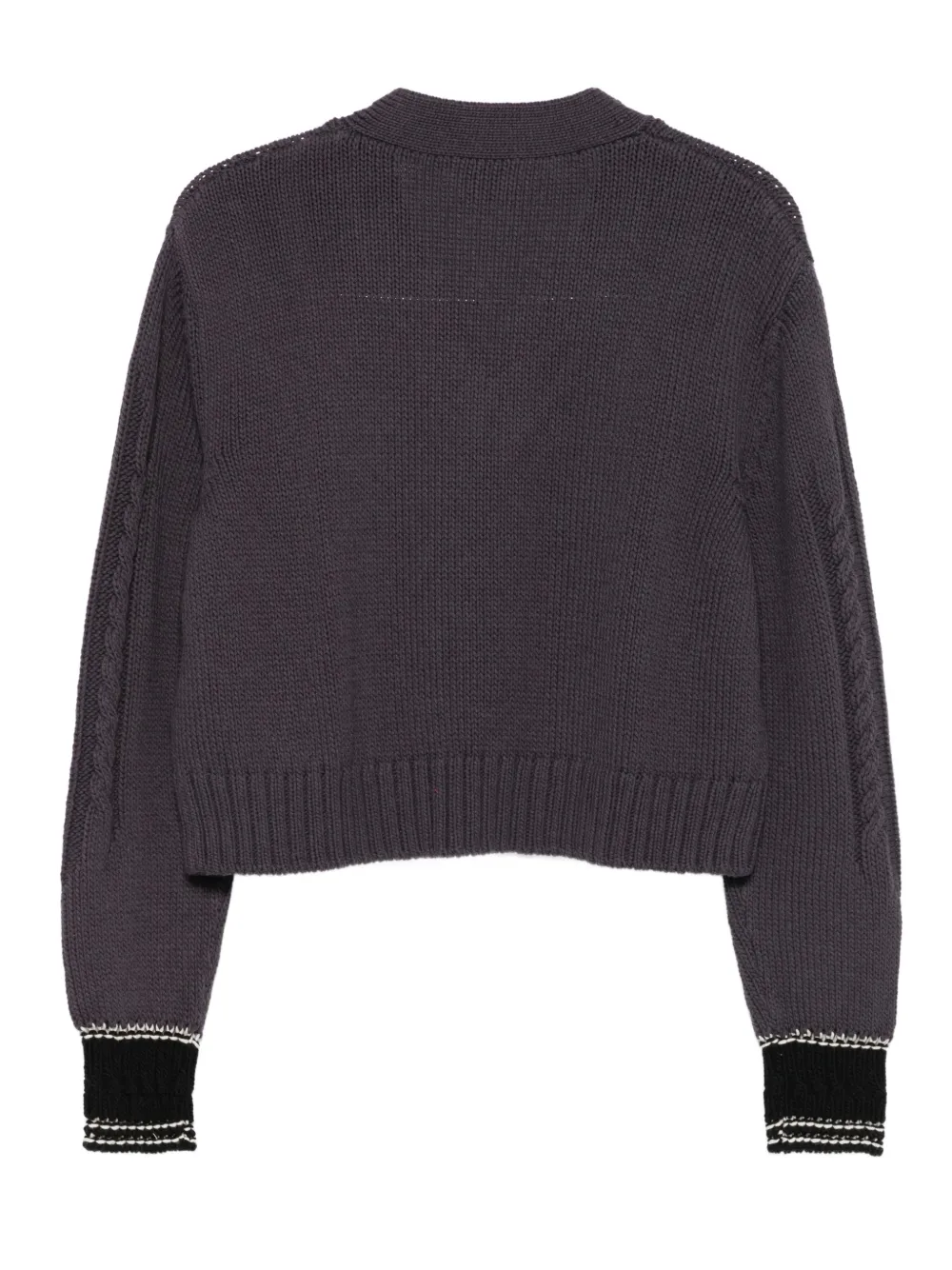 Alysi Cable-knit V-neck Sweater In Purple