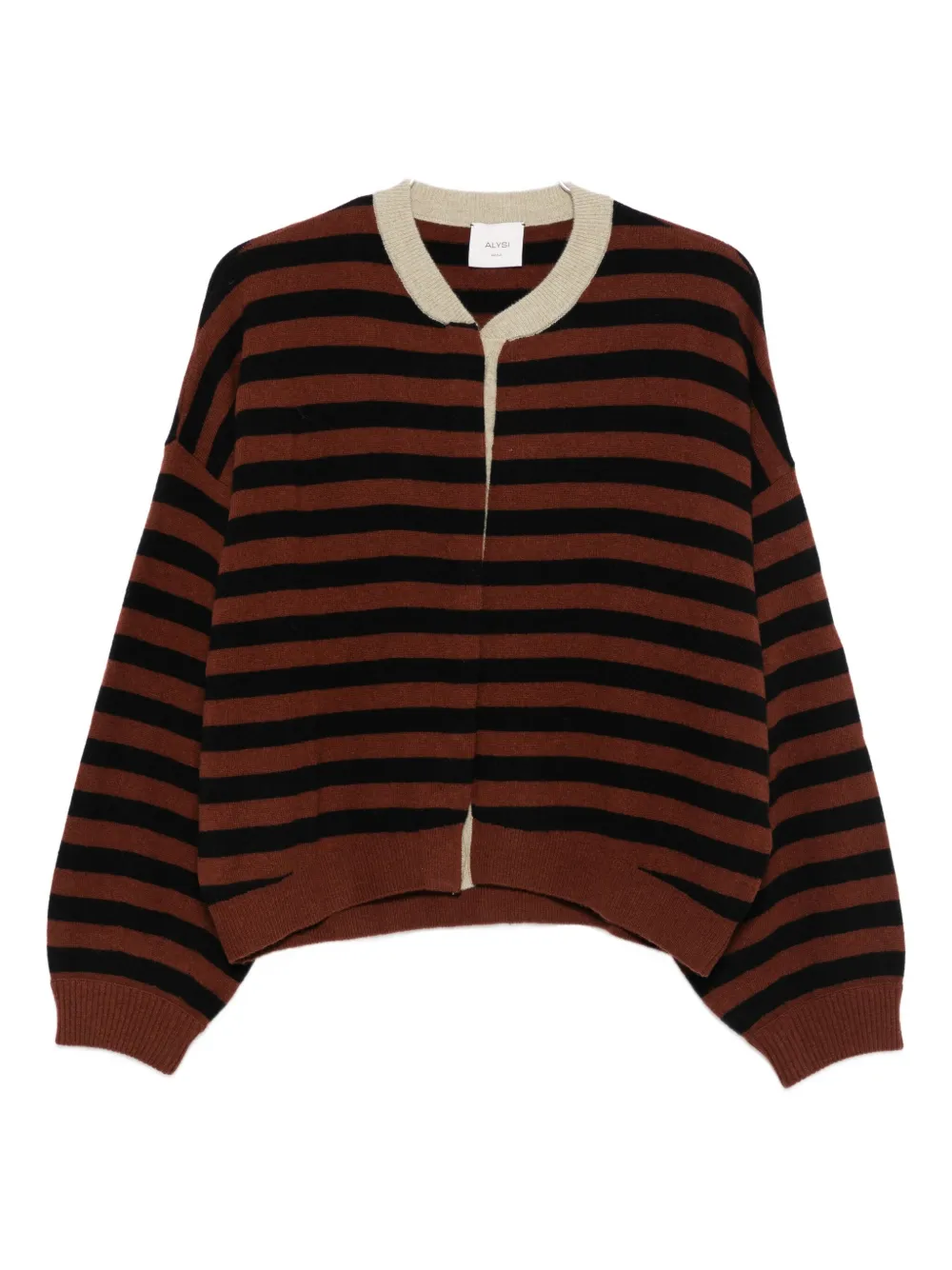 Alysi Striped Button Cardigan In Multi