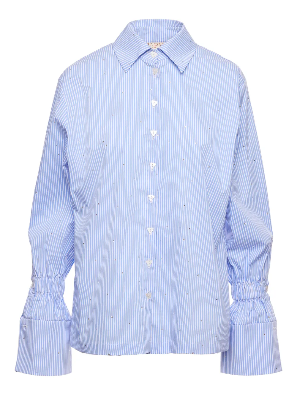 V:PM ATELIER Ginny striped embellished shirt | Blue | Image 1