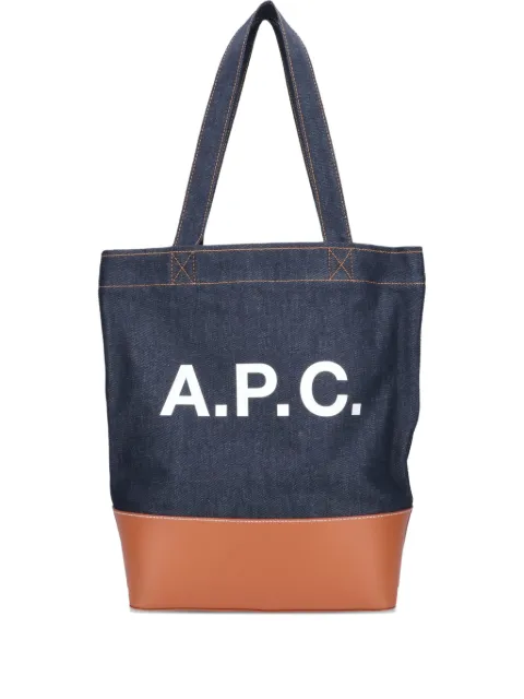 A.P.C. denim logo tote bag