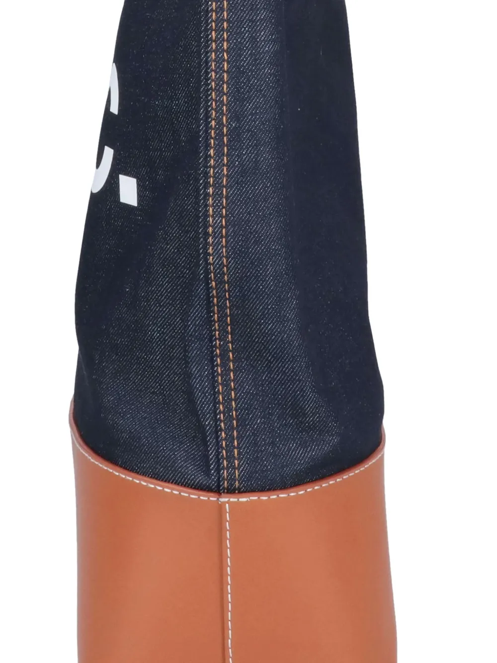 A.P.C. Denim shopper met logo Blauw